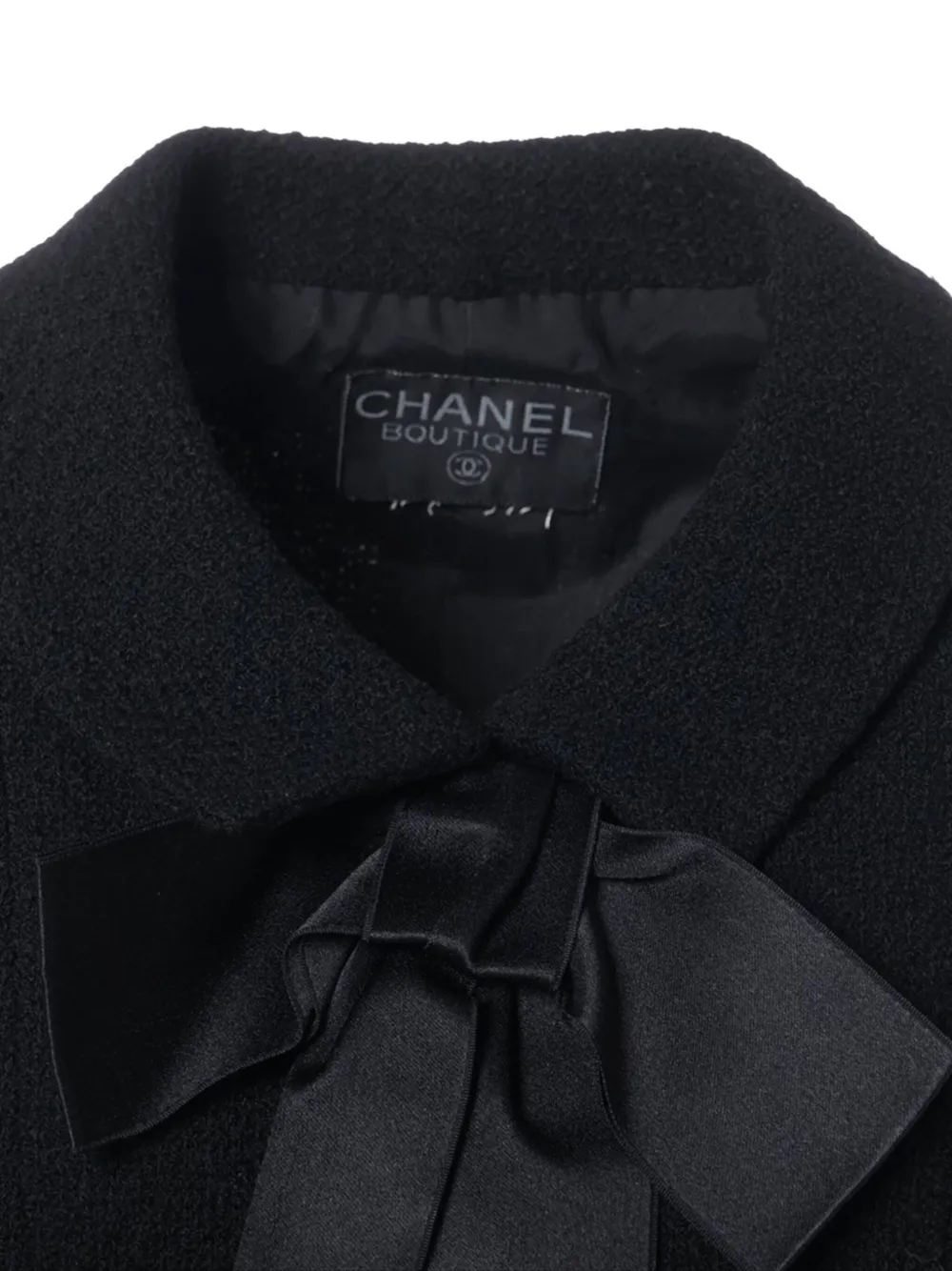 Pre-owned Chanel Pussy Bow-collar Jacket In Black
