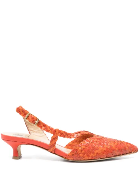 L Arianna 40mm leather slingback pumps