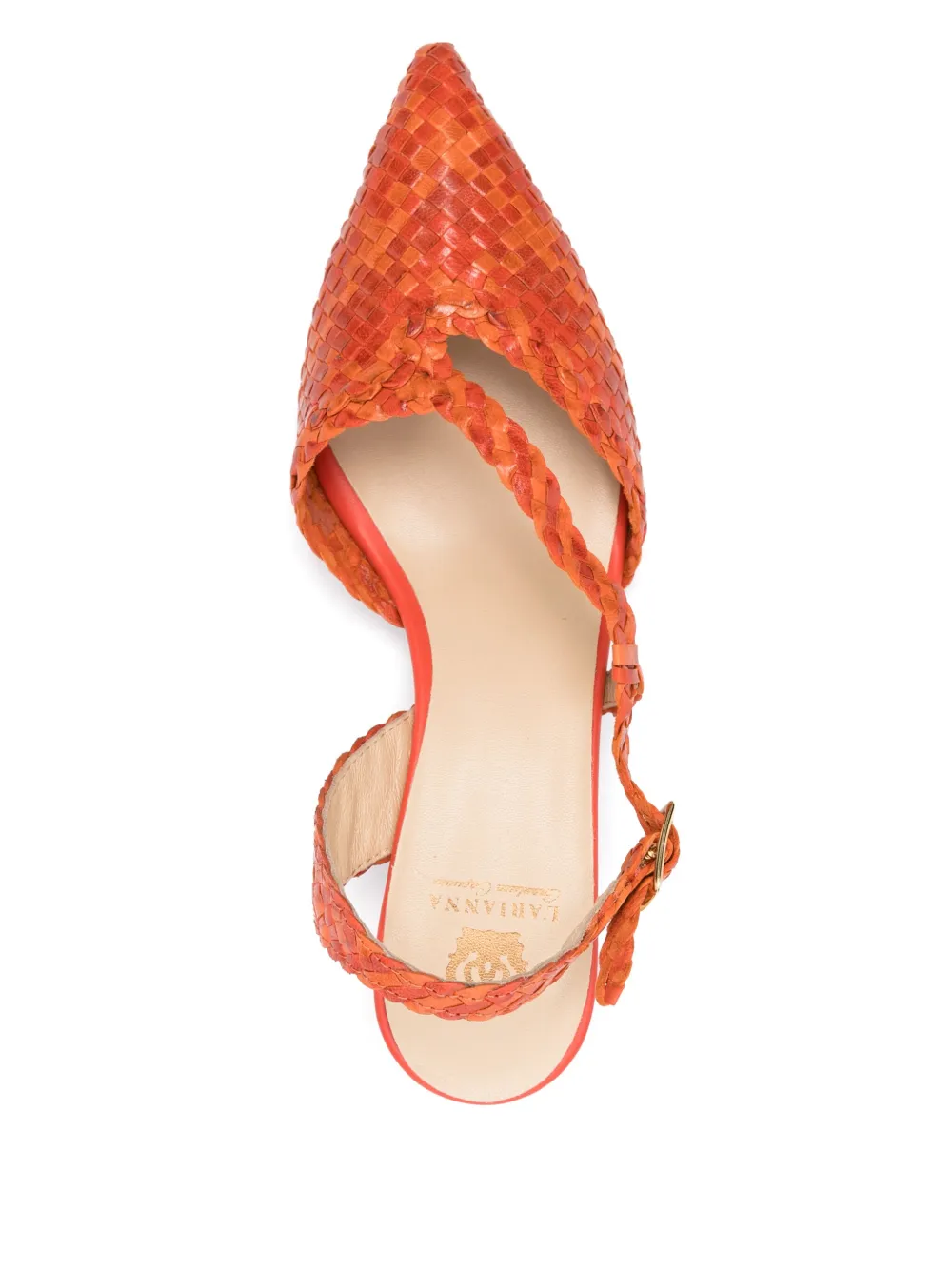 L Arianna 40 mm leren slingback pumps Oranje