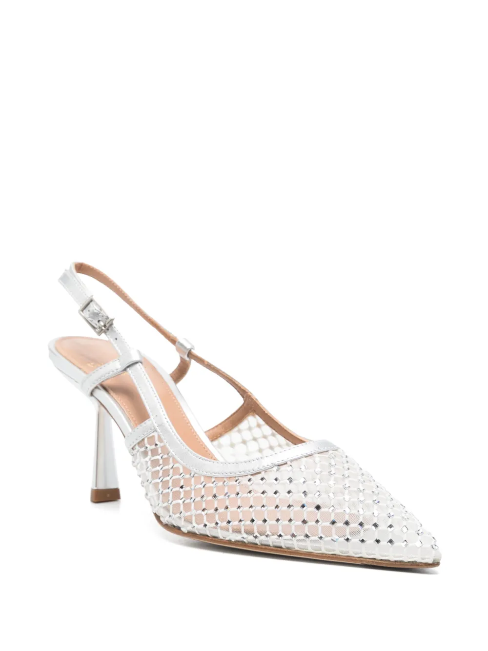 Chantal 80mm crystal-embellished pumps Silver