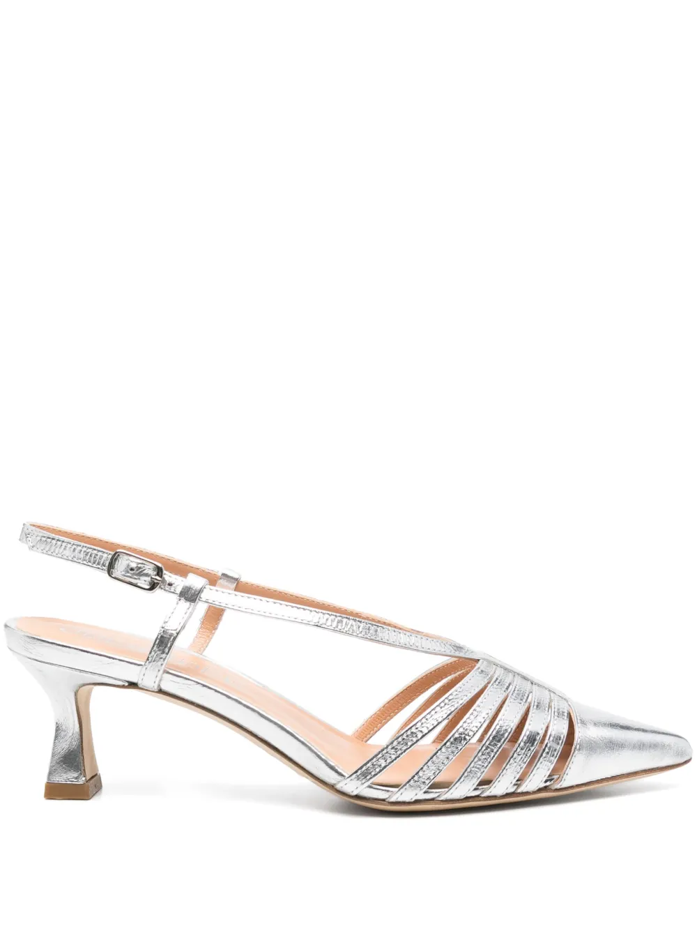 Julie Dee 55mm leather pumps Zilver