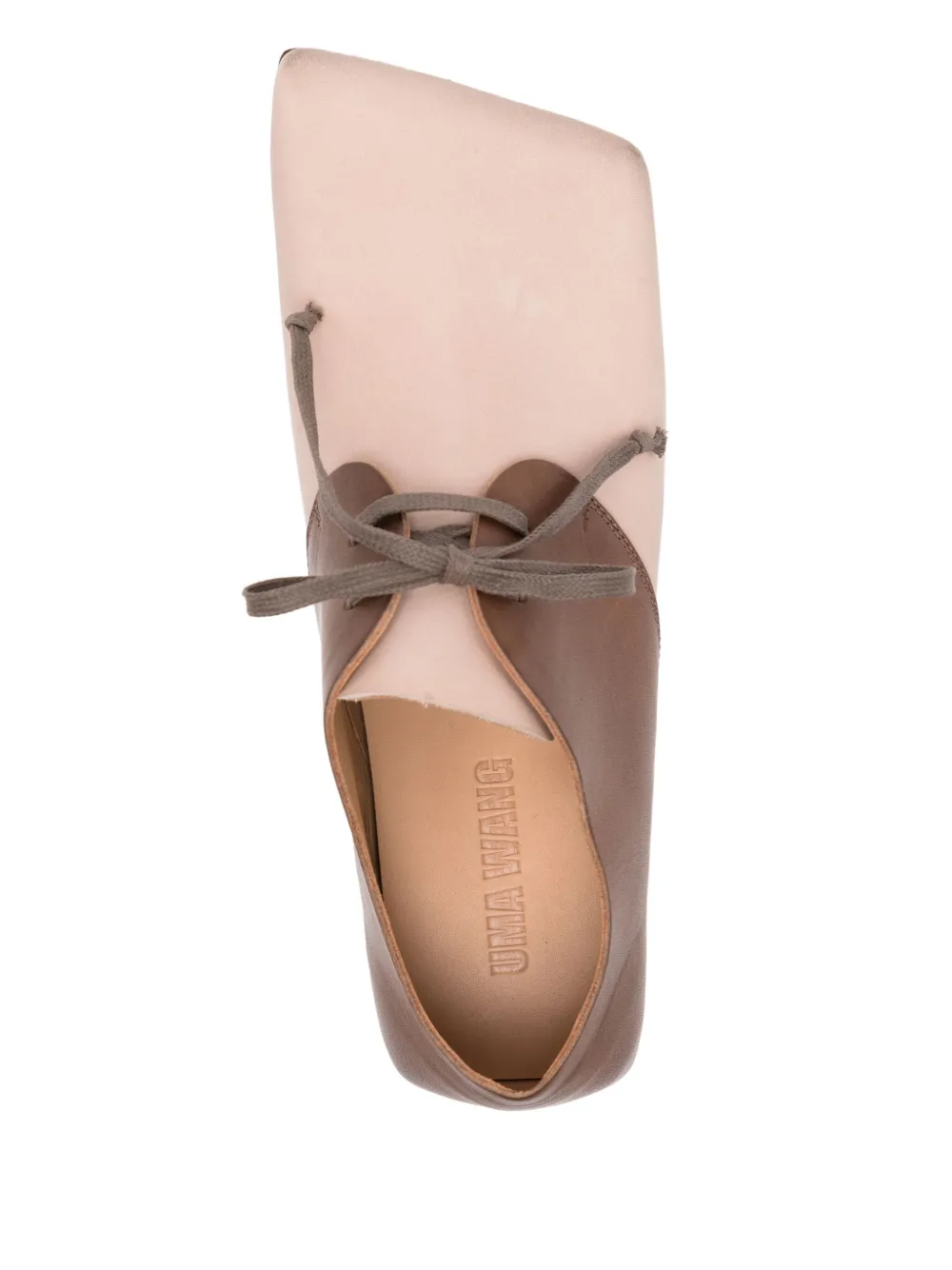 Uma Wang square-toe leather flats Brown