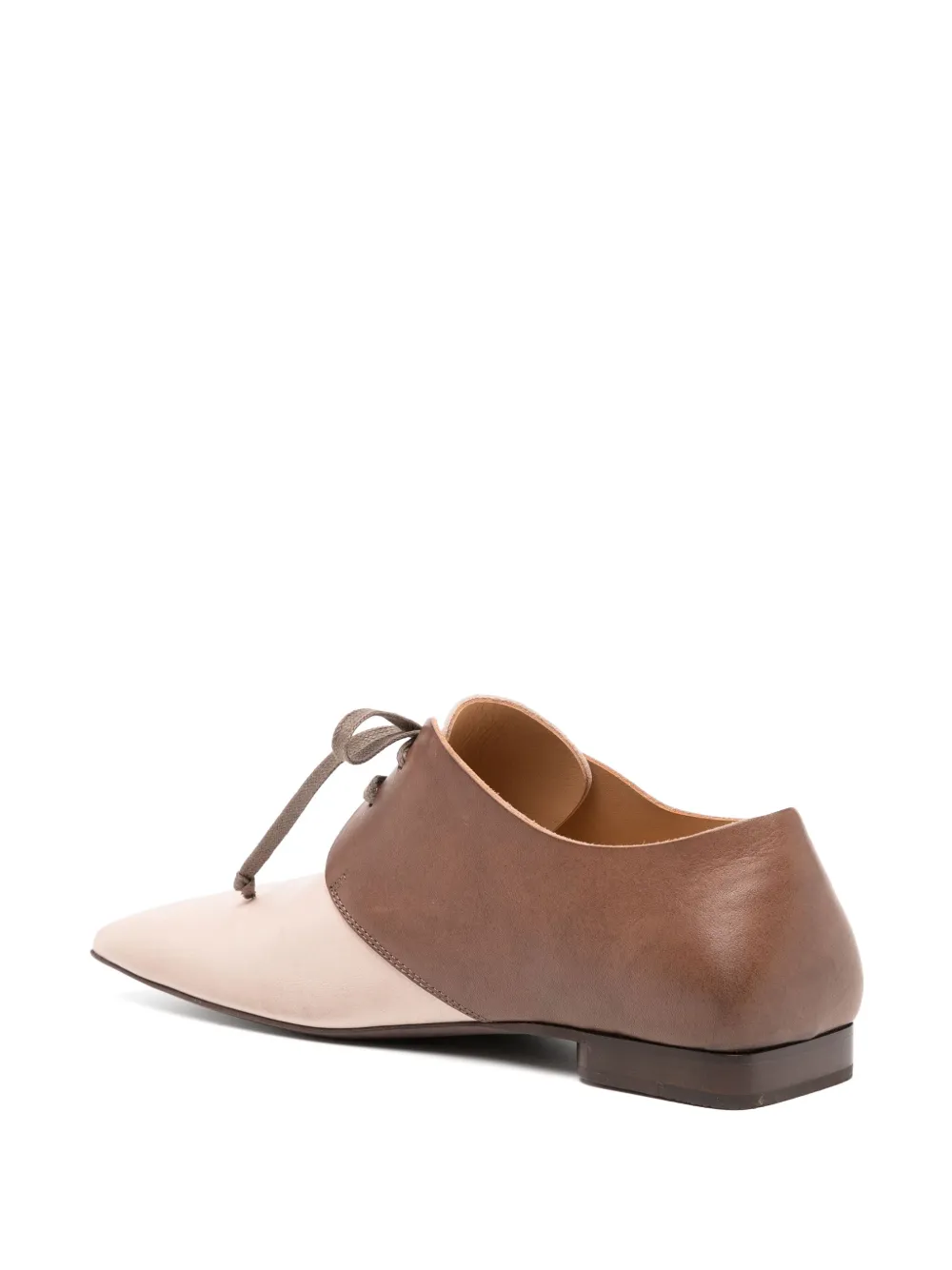 Uma Wang square-toe leather flats Brown