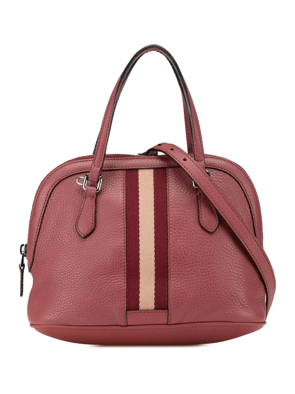 Gucci Pre-Owned 2000-2015 Mini Leather Web Dome satchel | Red | Image 1