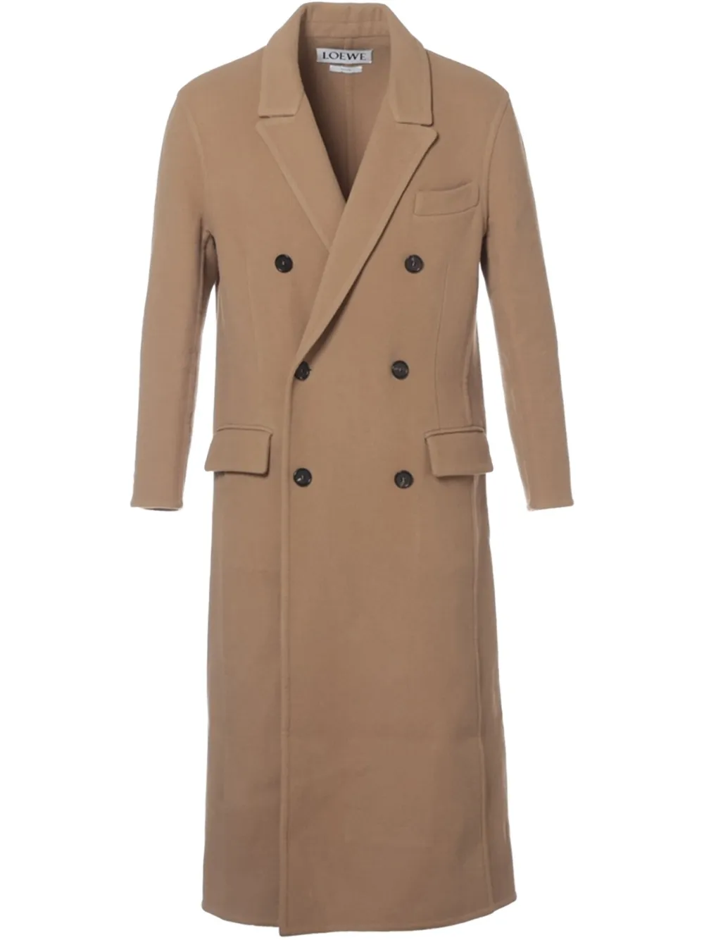 Pre-owned Loewe Double-breasted Coat In Neutrals