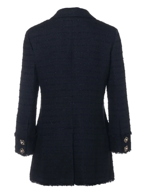 CHANEL Pre-Owned Mantel Aus Tweed Blau FARFETCH DE