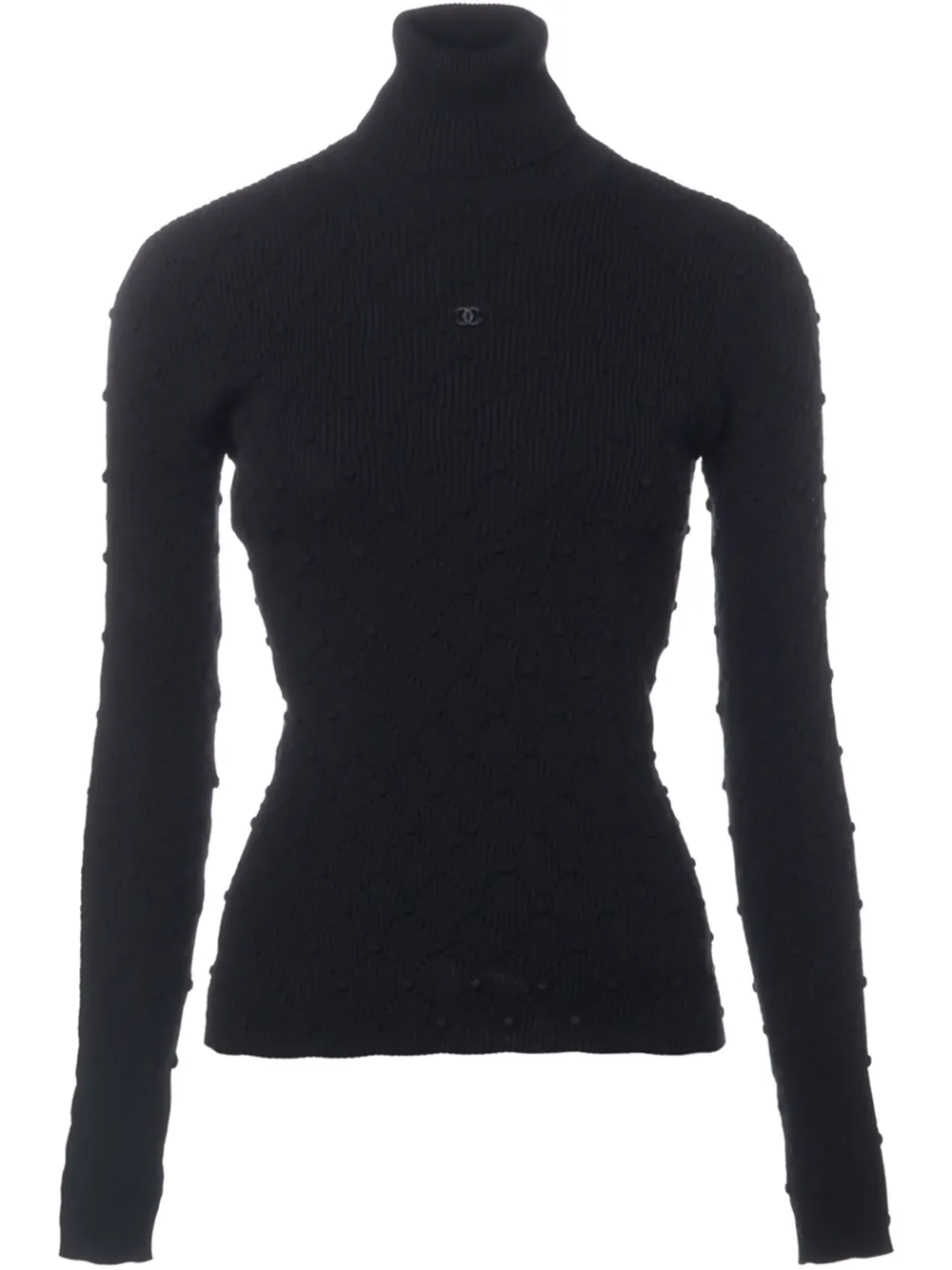 Pre-owned Chanel Interlocking Cc-logo Sweater In Black