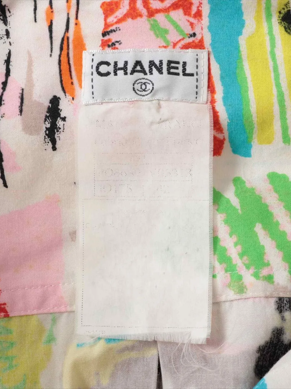 Pre-owned Chanel Abstract-print Shirt In White