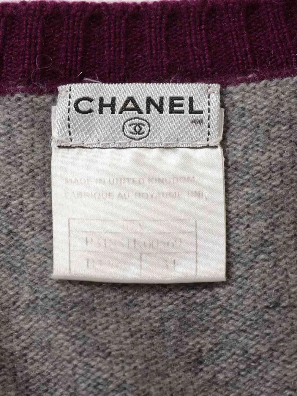 Pre-owned Chanel Crest-detail Sweater In Grey