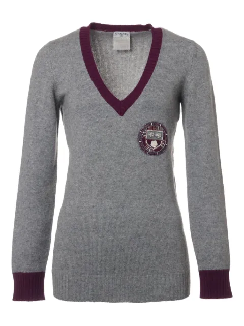 CHANEL Pre-Owned crest-detail sweater
