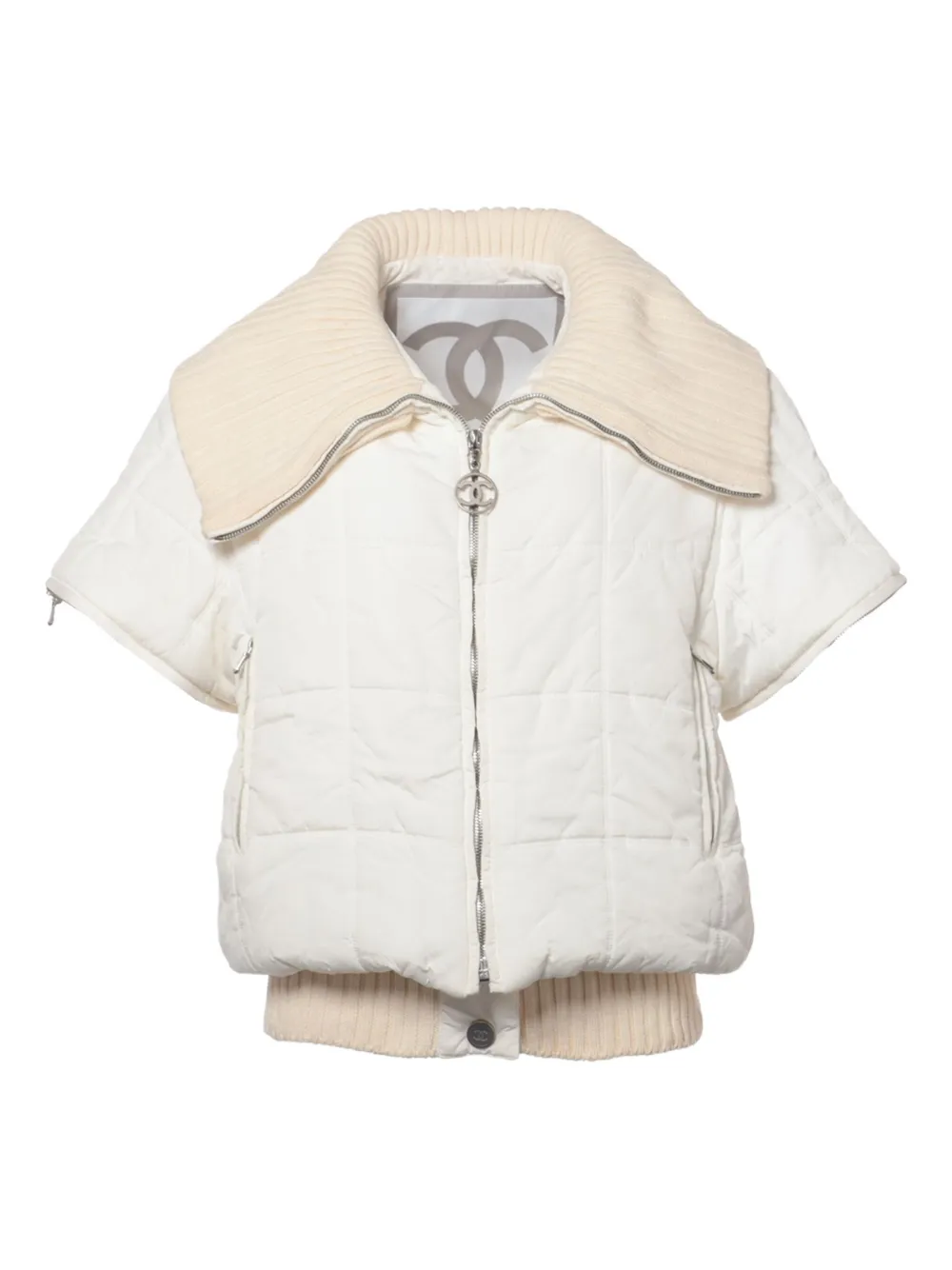 Pre-owned Chanel Detachable-sleeve Jacket In White