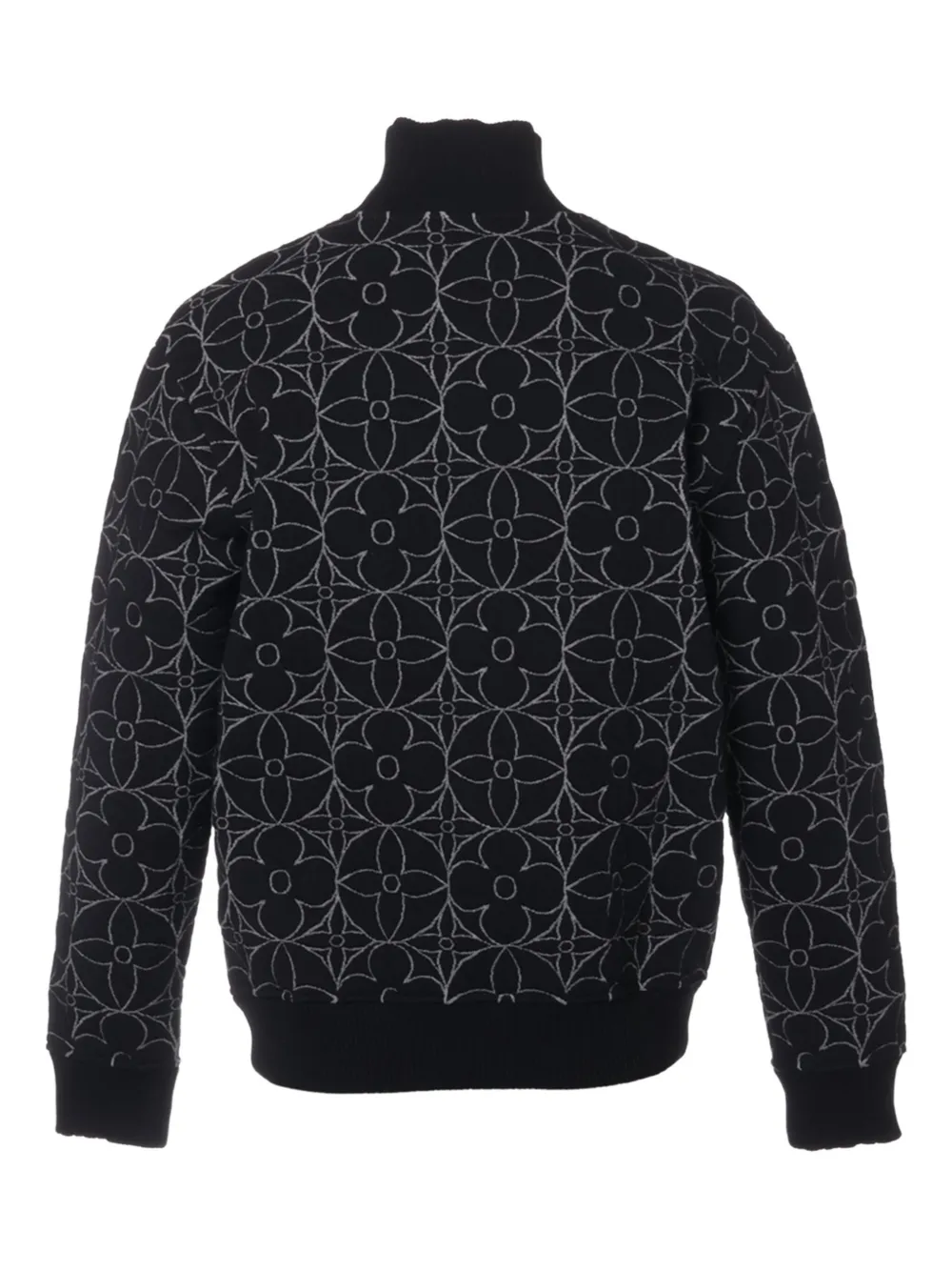 Pre-owned Louis Vuitton Floral-pattern Logo-detail Jacket In Black