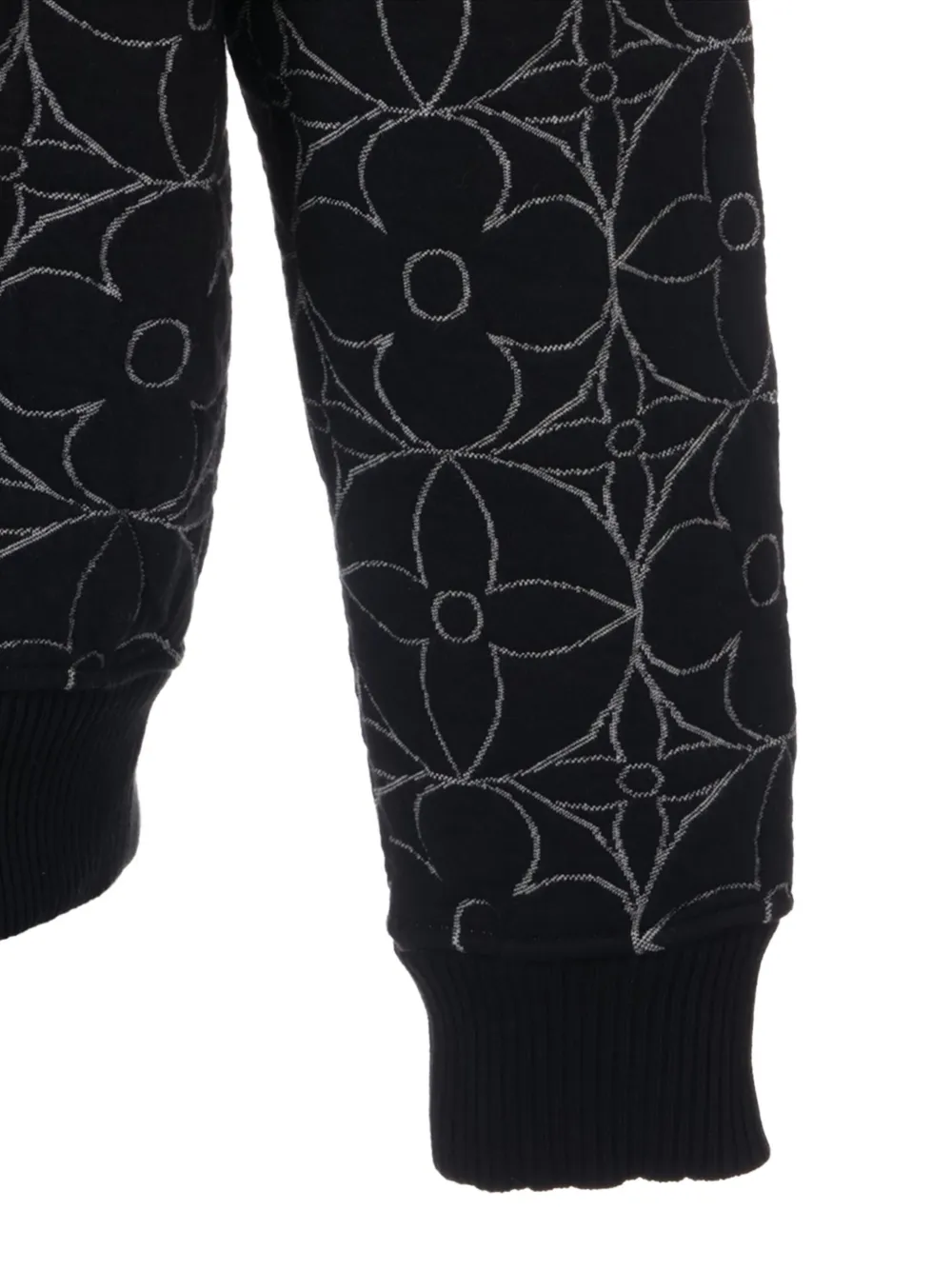 Pre-owned Louis Vuitton Floral-pattern Logo-detail Jacket In Black