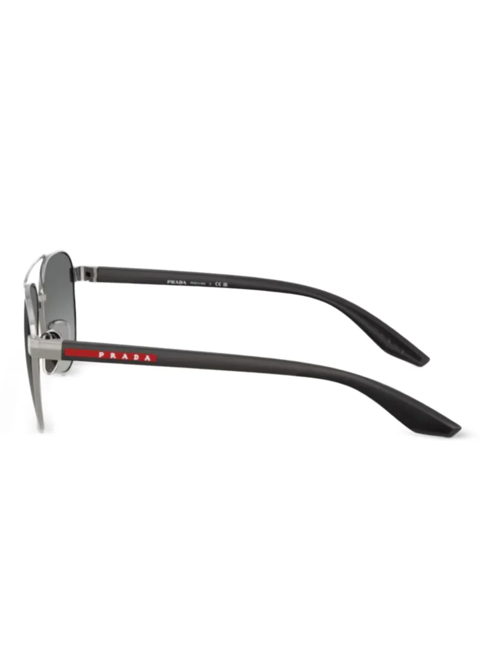 Prada Linea Rossa metal pilot sunglasses Zwart