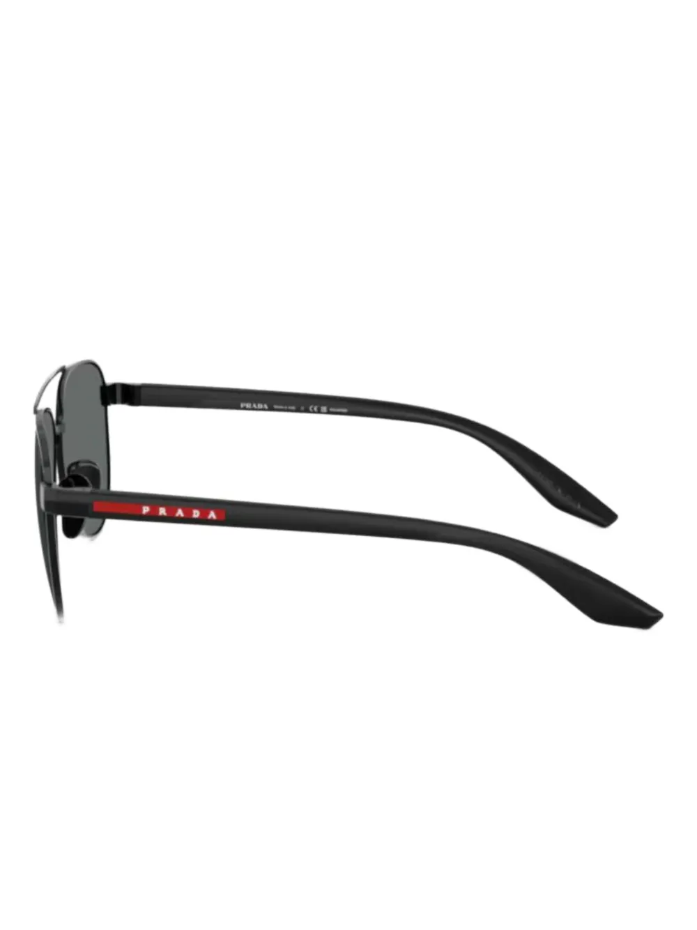 Prada Linea Rossa metal pilot sunglasses Zwart