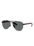 Prada Linea Rossa metal pilot sunglasses - Black