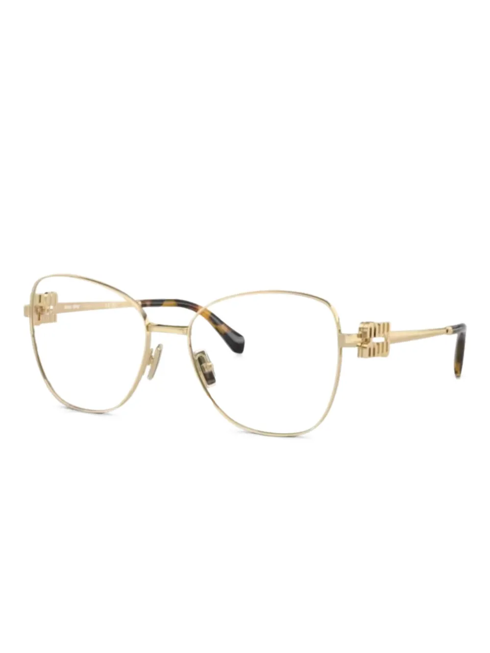 Miu Miu Eyewear geometric-frame glasses | Gold | Image 1