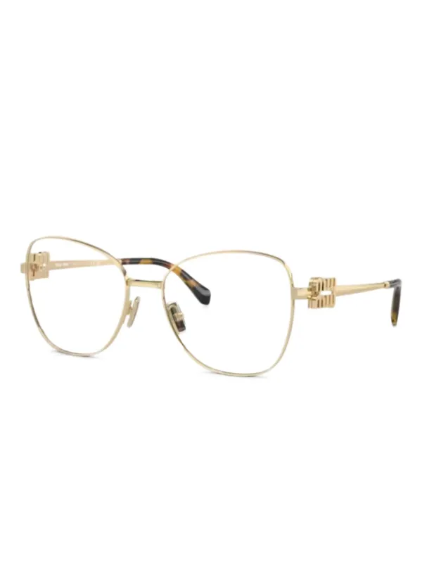 Miu Miu Eyewear ジオメトリック眼鏡フレーム | ゴールドトーン 