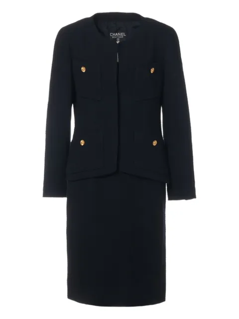 CHANEL Pre-Owned traje de falda sin cuello