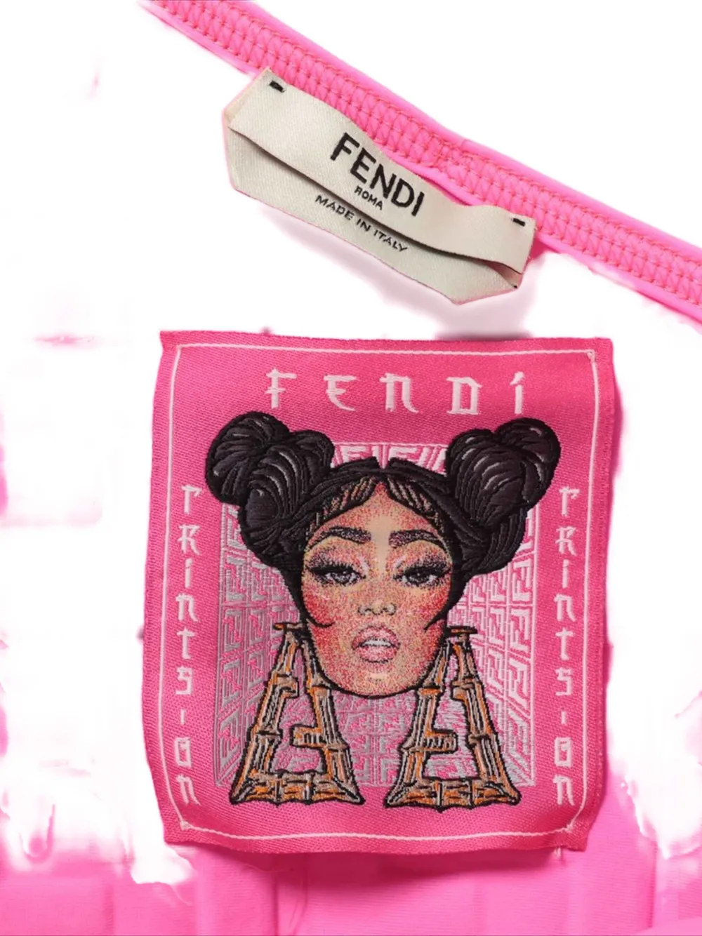Pre-owned Fendi X Nicki Minaj Ff-embossed Mini Dress In Pink