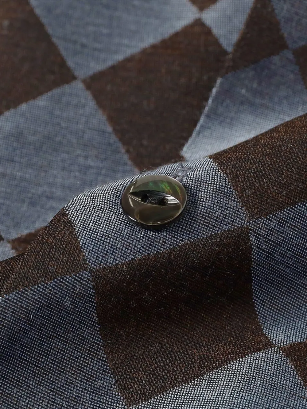 Needles Overhemd met diamantpatroon Blauw