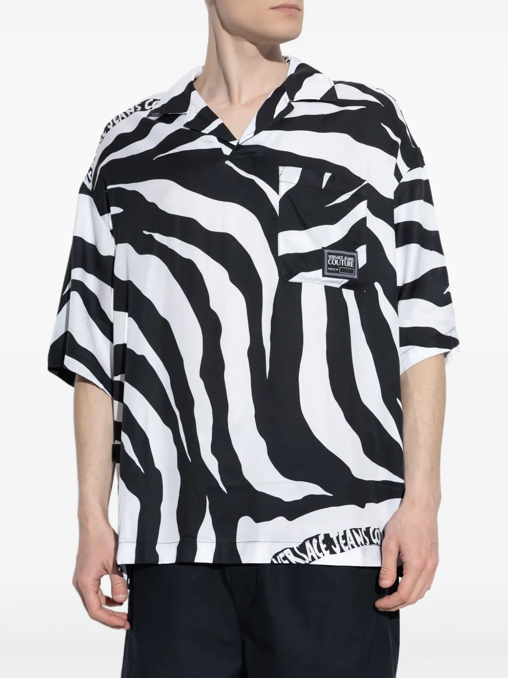 VERSACE JEANS COUTURE ZEBRA-PRINT SHORT-SLEEVE SHIRT