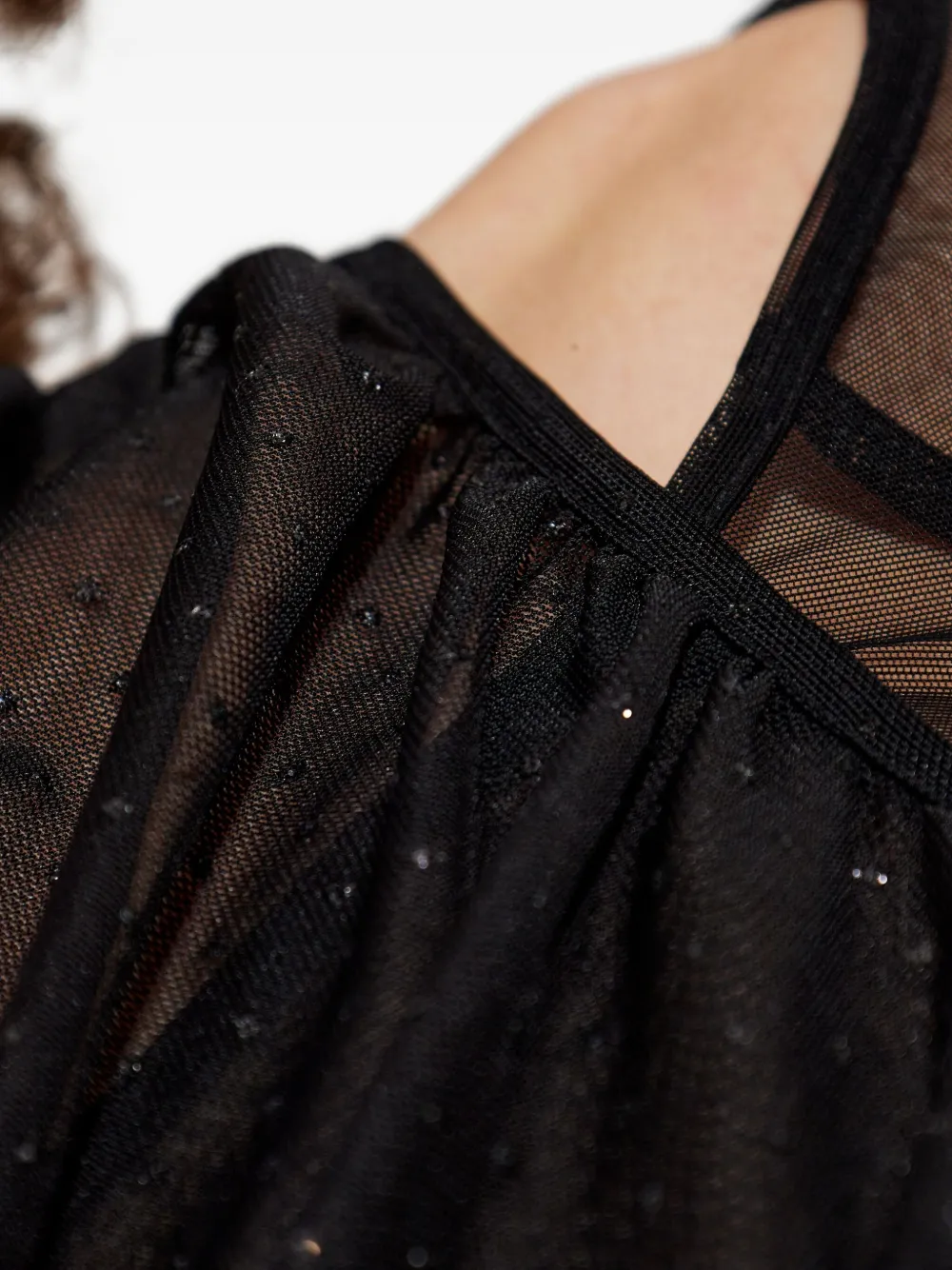 Shop Versace Jeans Couture Draped Top In Black