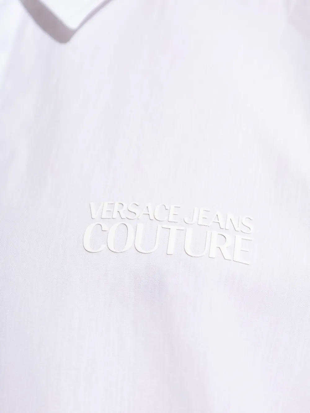 Versace Jeans Couture Overhemd met geborduurde bloemen en lange mouwen Wit