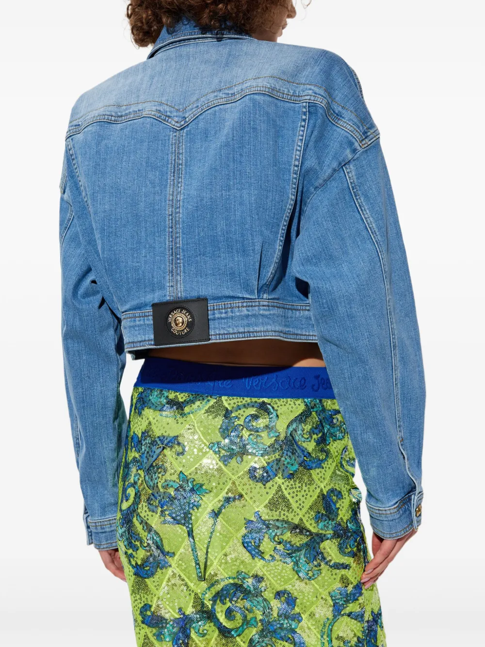 VERSACE JEANS COUTURE CROPPED DENIM JACKET 