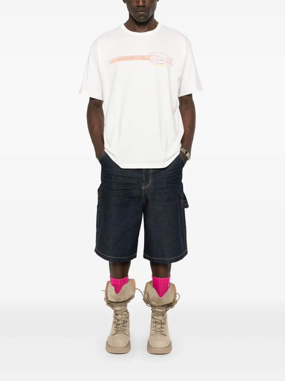 Diesel T-shirt met logo - Wit