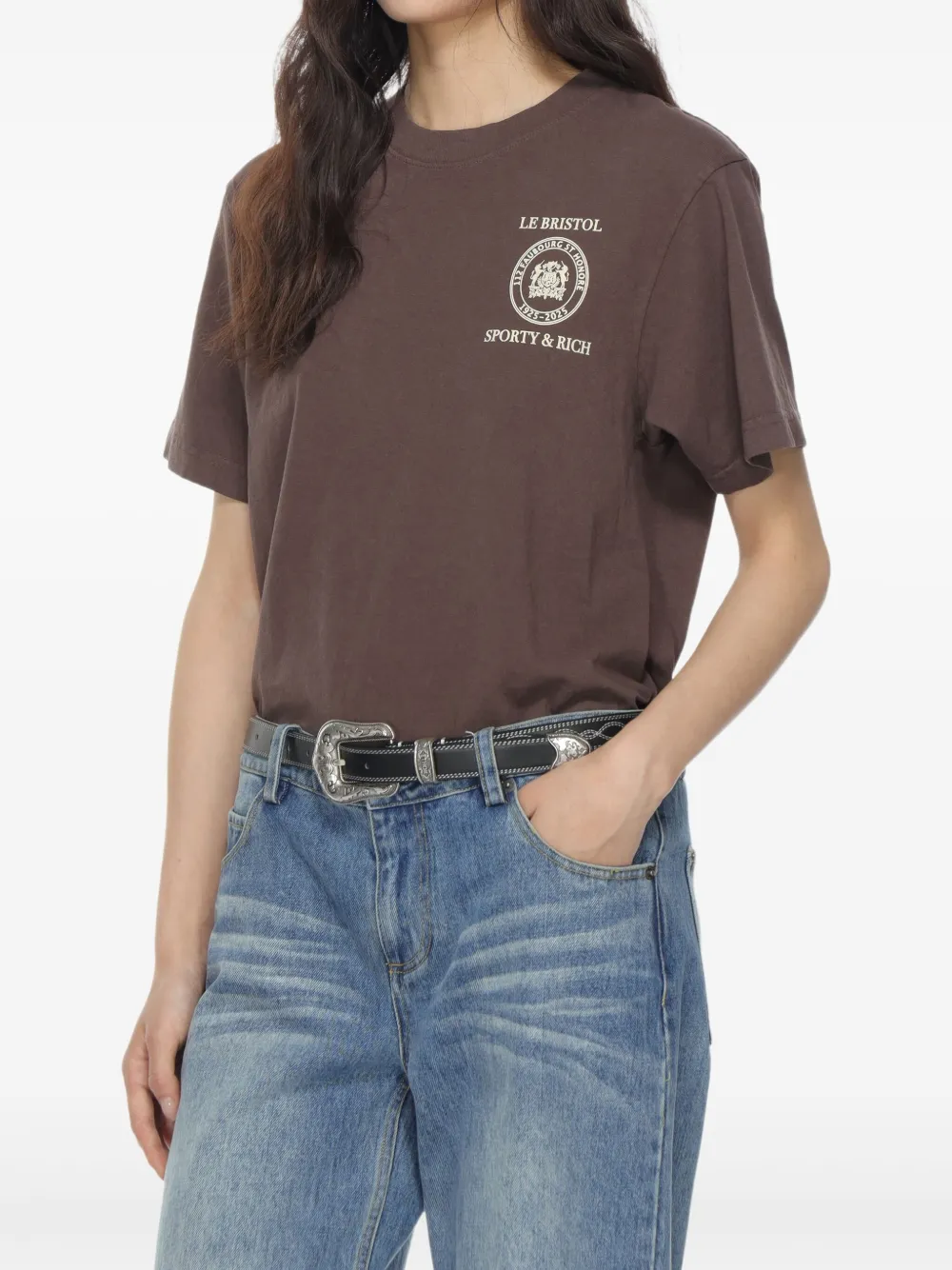 Sporty & Rich Crest Seal 100th T-shirt Bruin