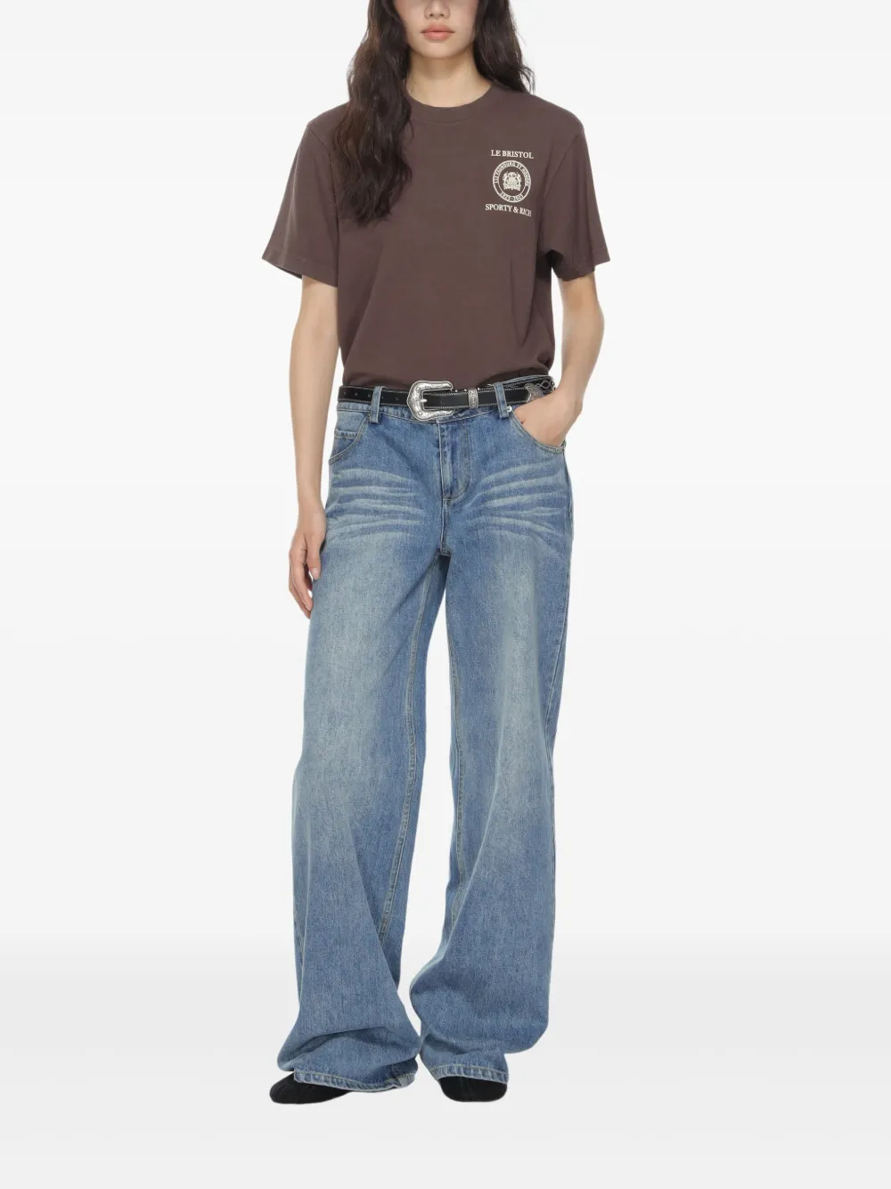 Sporty & Rich Crest Seal 100th T-shirt Bruin