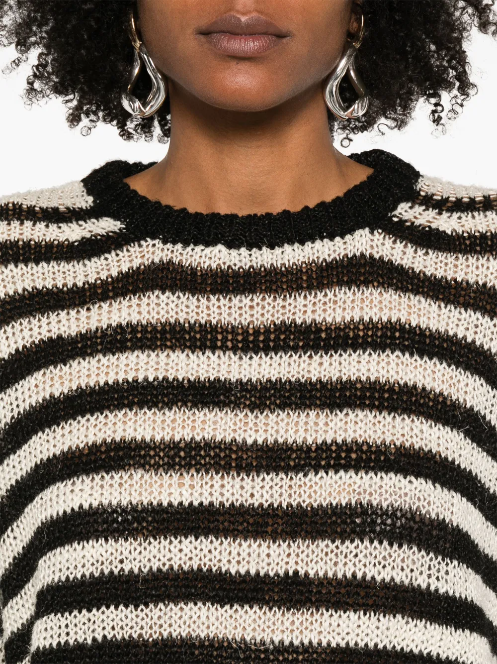 Shop Rohe Striped Sweater In Black