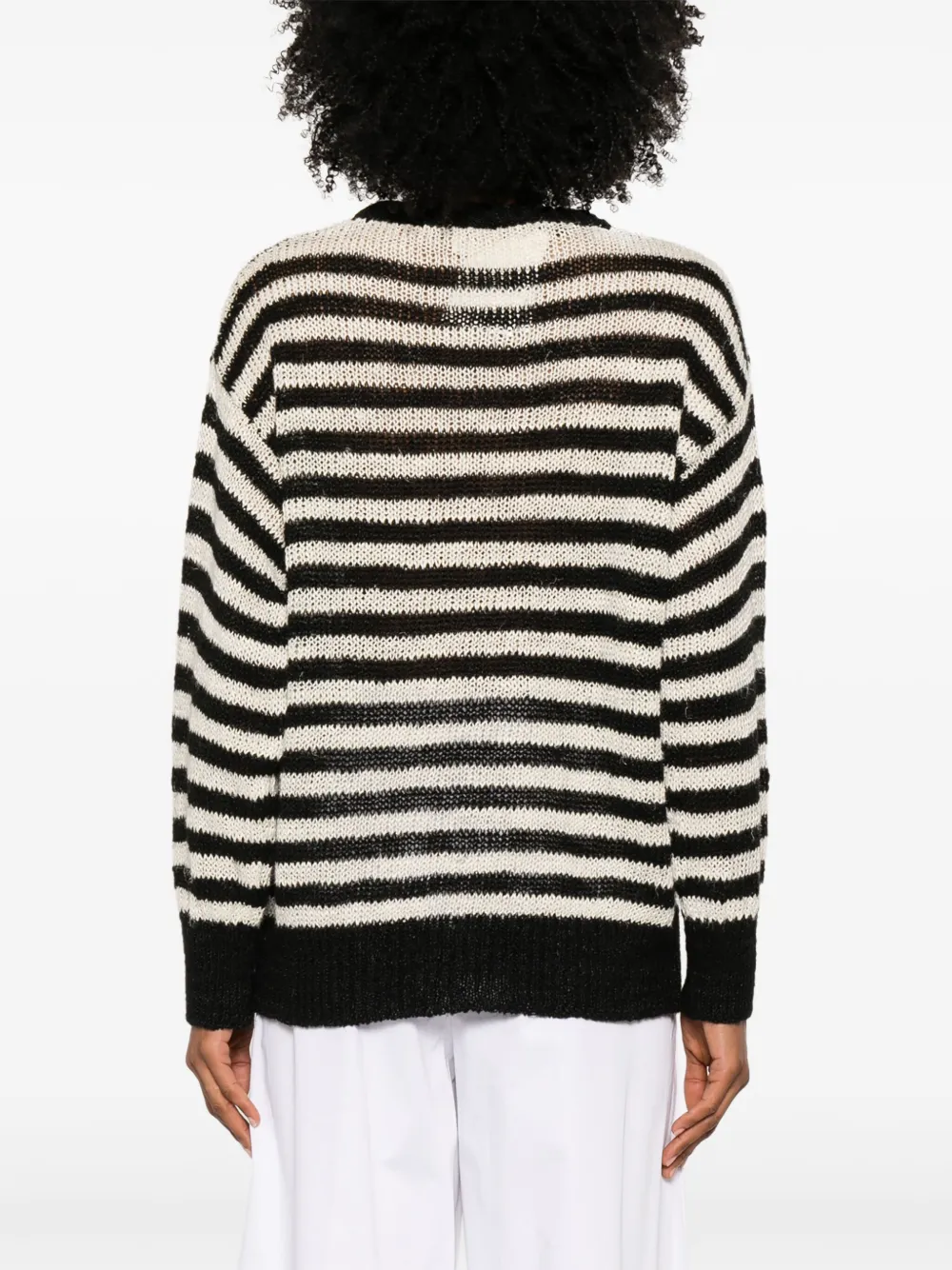Shop Rohe Striped Sweater In Black