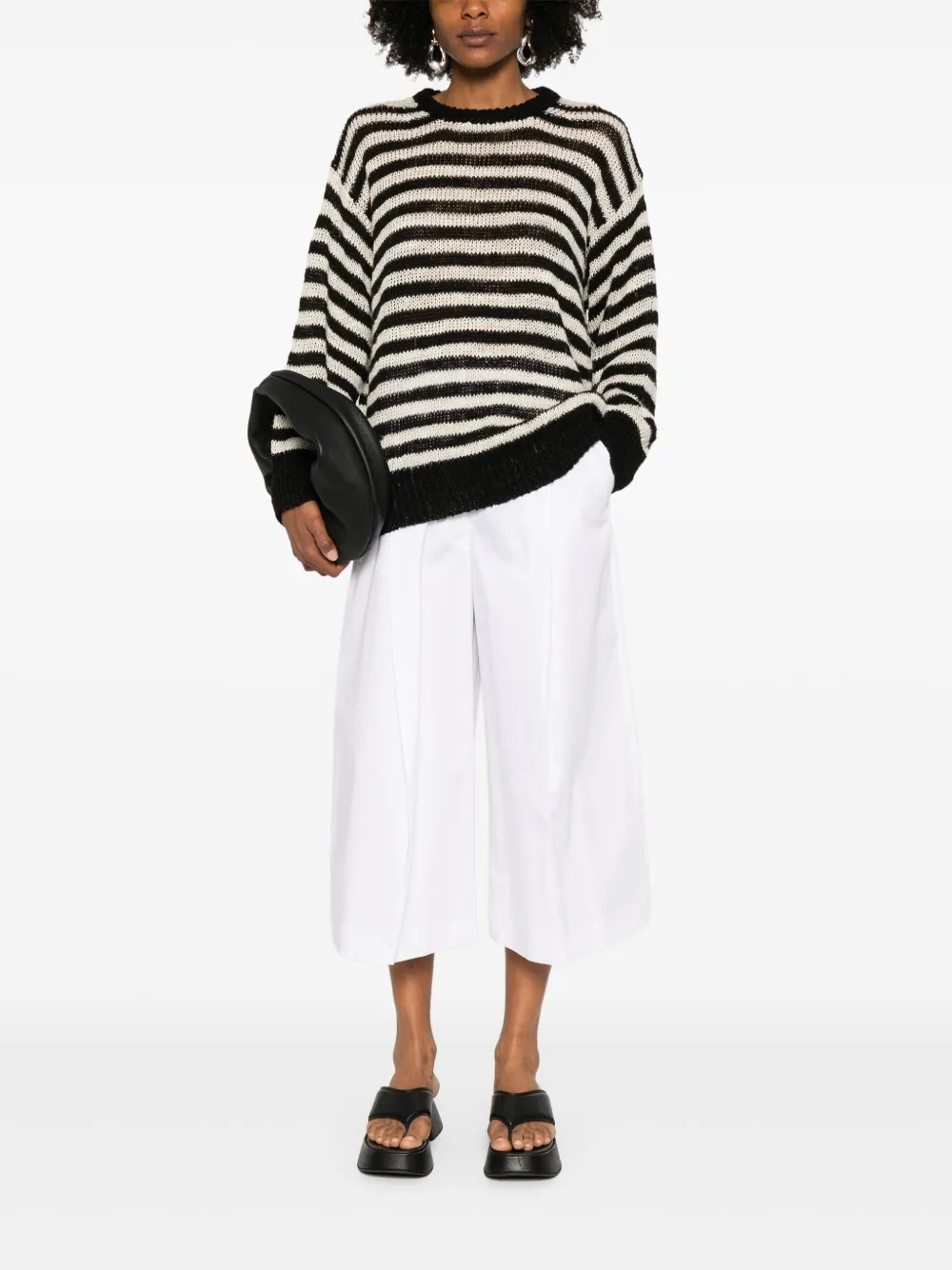Shop Rohe Striped Sweater In Black