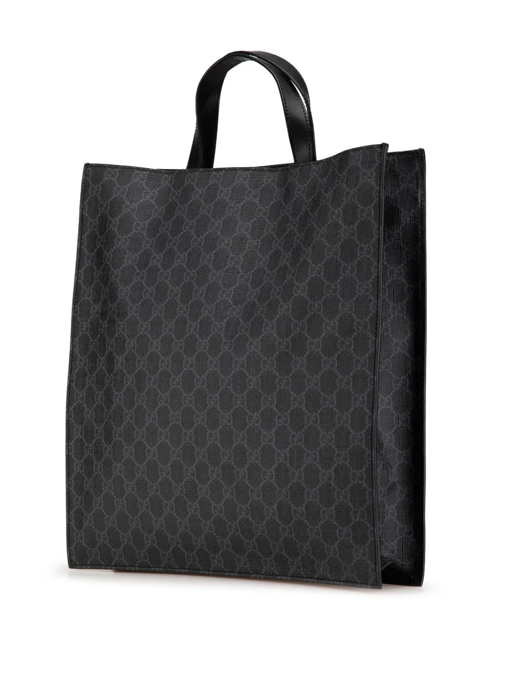 Pre-owned Gucci 2000-2015 Gg Supreme Convertible Soft Tote Satchel In Black