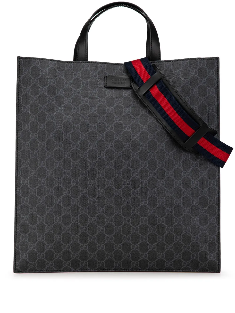 Pre-owned Gucci 2000-2015 Gg Supreme Convertible Soft Tote Satchel In Black