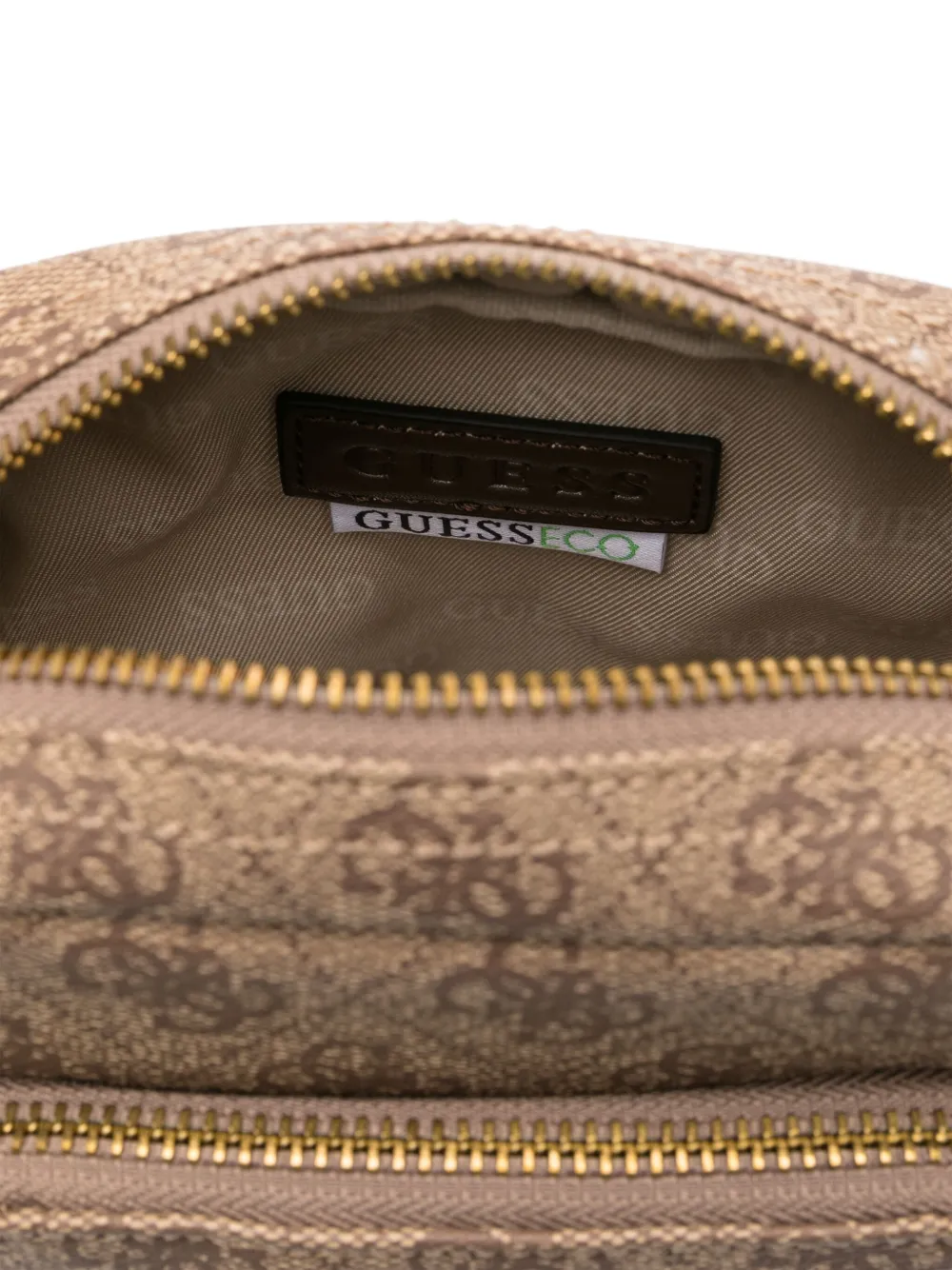 Guess Usa Monogram Messenger Bag In 褐色