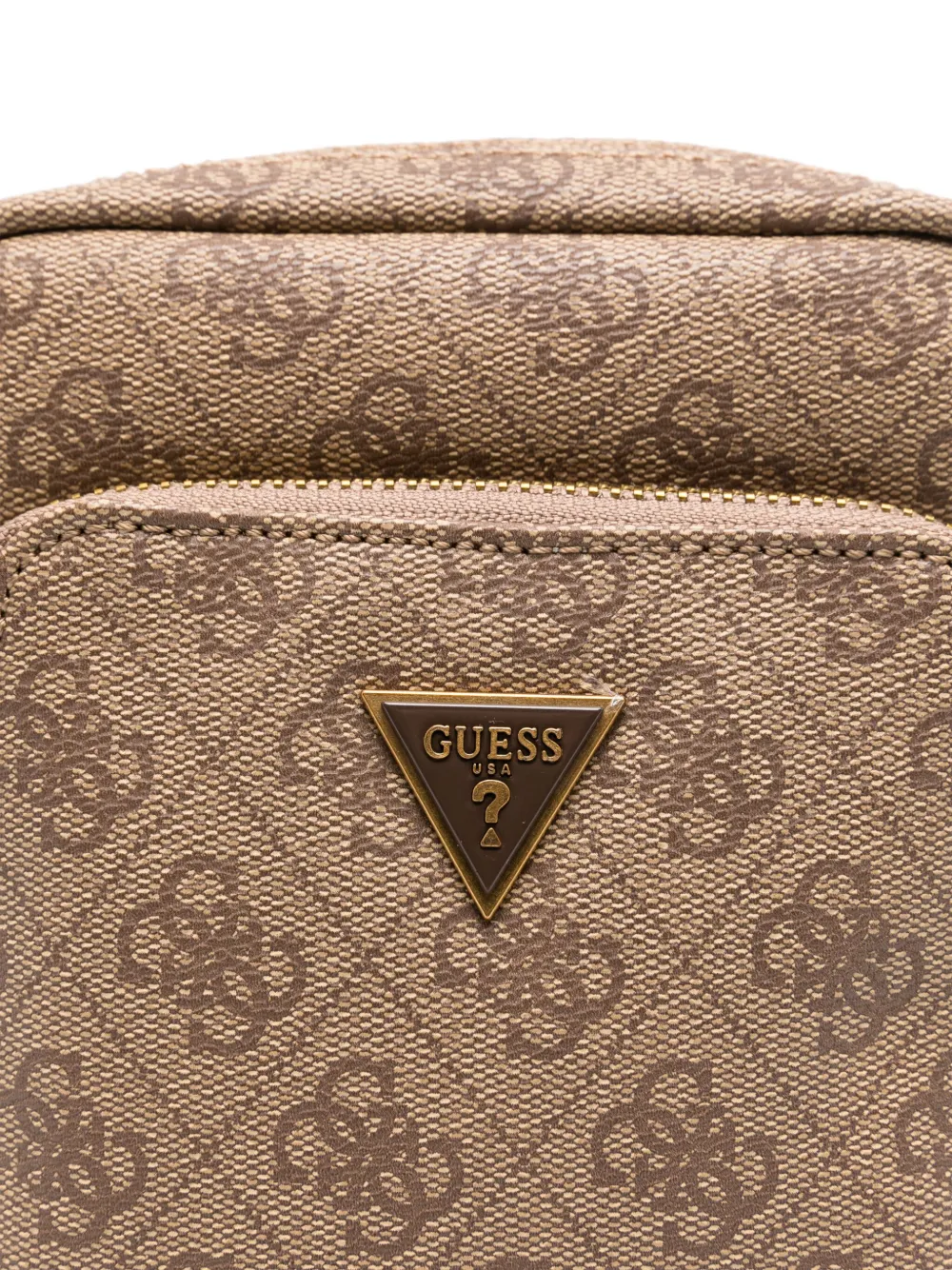 Guess Usa Monogram Messenger Bag In 褐色