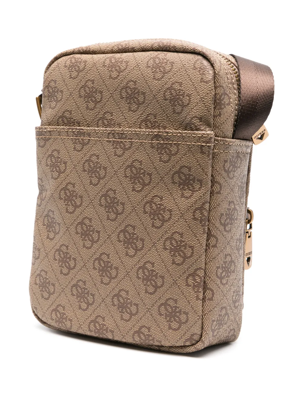 Guess Usa Monogram Messenger Bag In 褐色