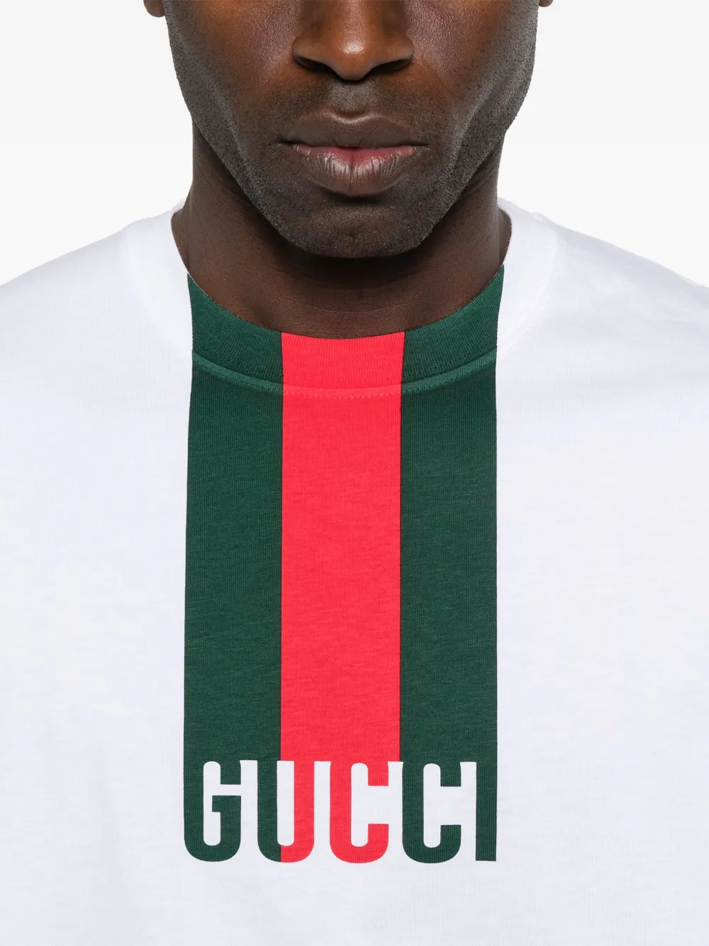 Gucci T-shirt met Web-detail Wit