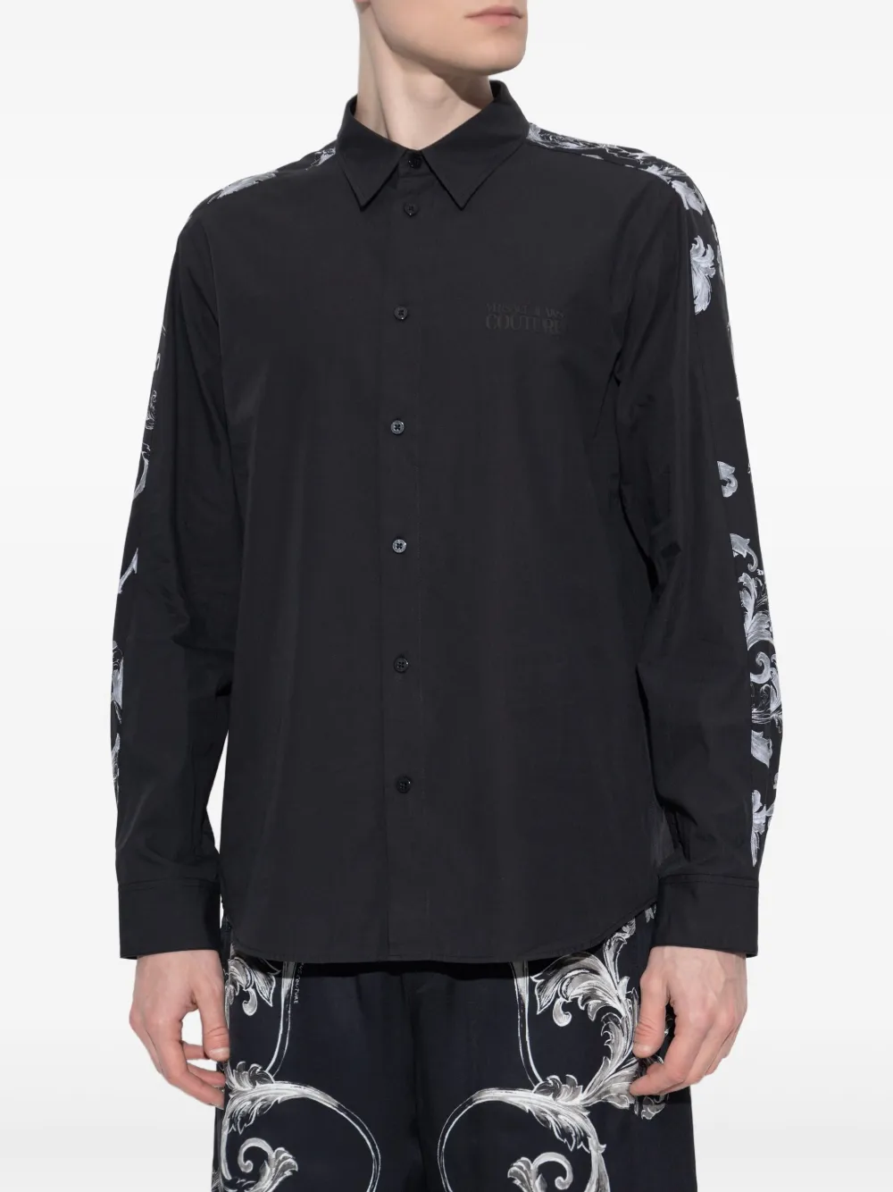 Versace Jeans Couture Overhemd met borduurwerk Zwart