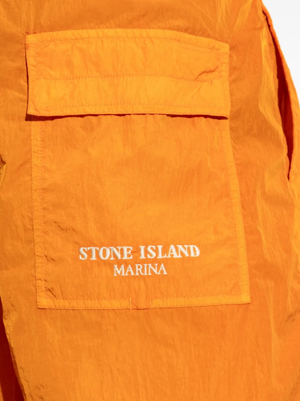 Stone Island Zwembroek met geborduurd logo Oranje