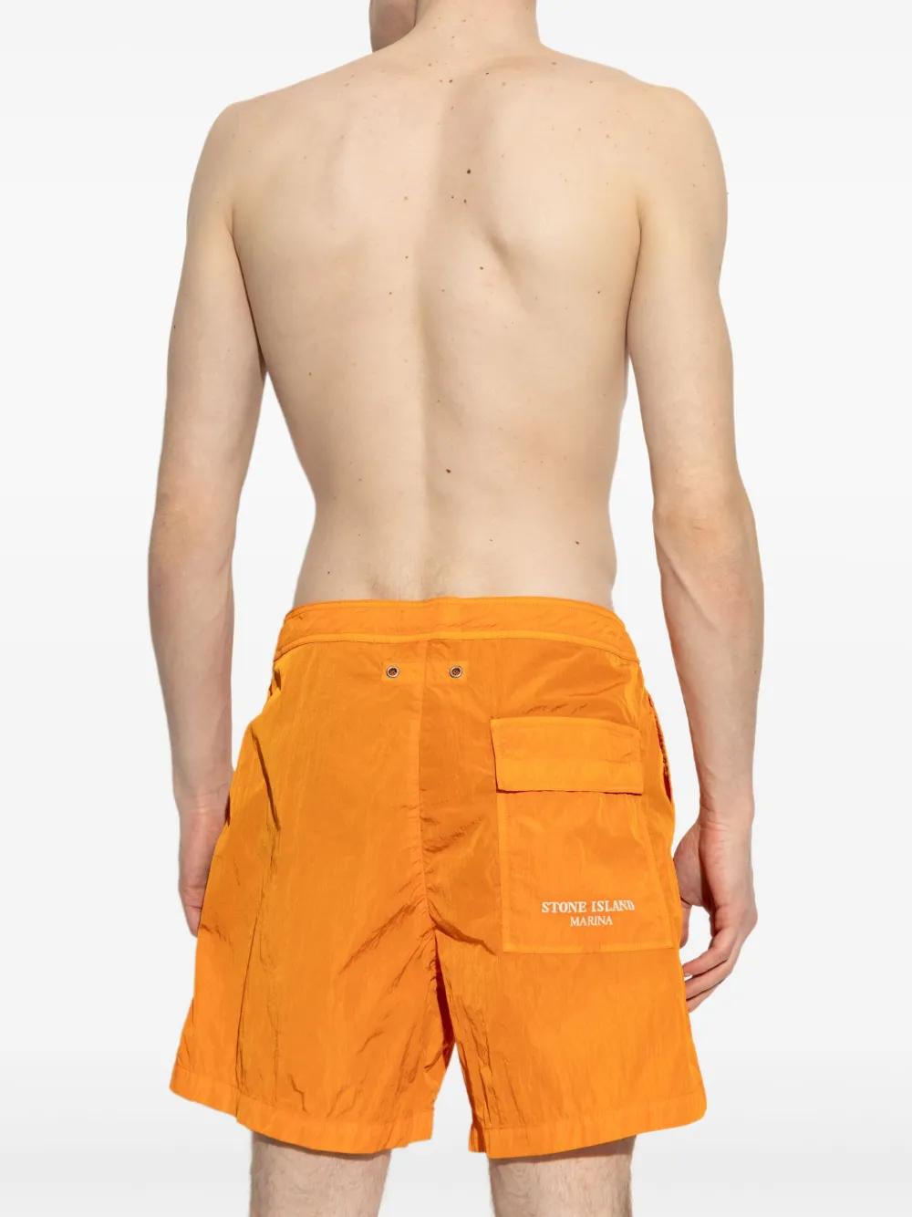 Stone Island Zwembroek met geborduurd logo Oranje