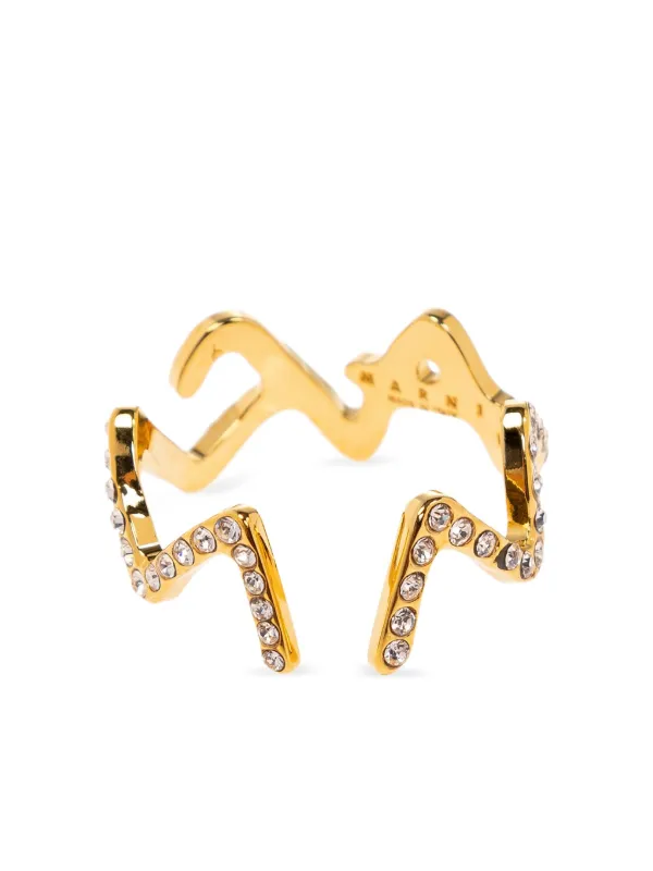 MARNI ゴールド Marni Symbol リング Gold Marni Symbol ring with rhinestones | Marni
