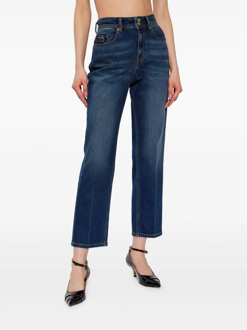 Versace Jeans Couture Cropped jeans Blauw