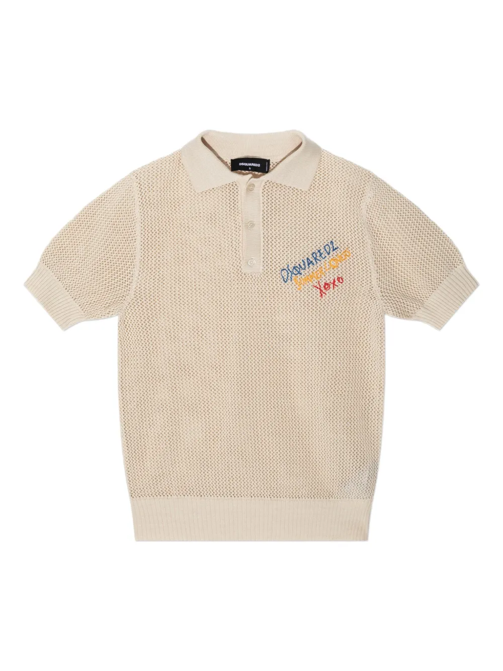 DSQUARED2 cotton polo top | Neutrals | Image 1