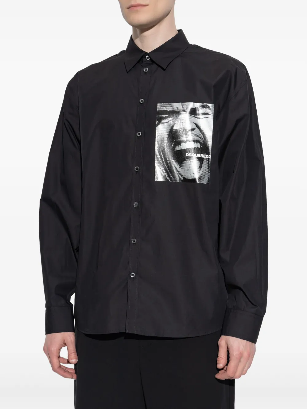 DSQUARED2 Overhemd met grafische print Zwart
