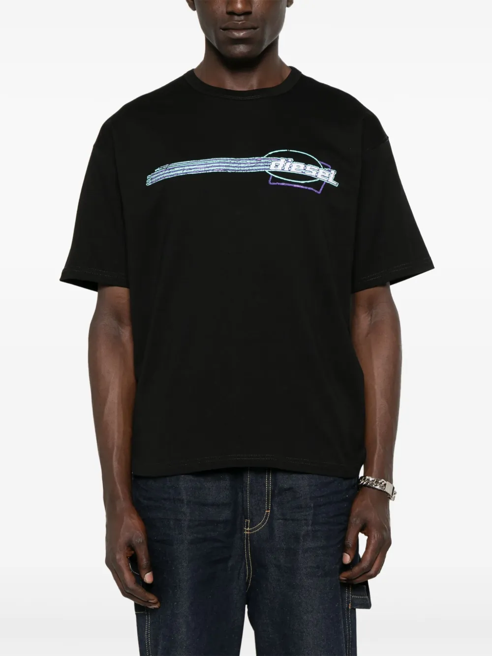 Diesel T-shirt met logo Zwart