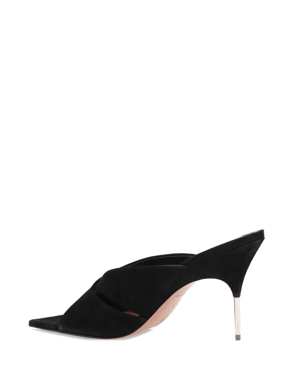 Shop Amina Muaddi Samantha Cross-strap Heeled Mules In Black
